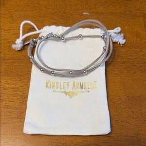 Kinsley Armelle Gray and Silver Beaded Bracelet